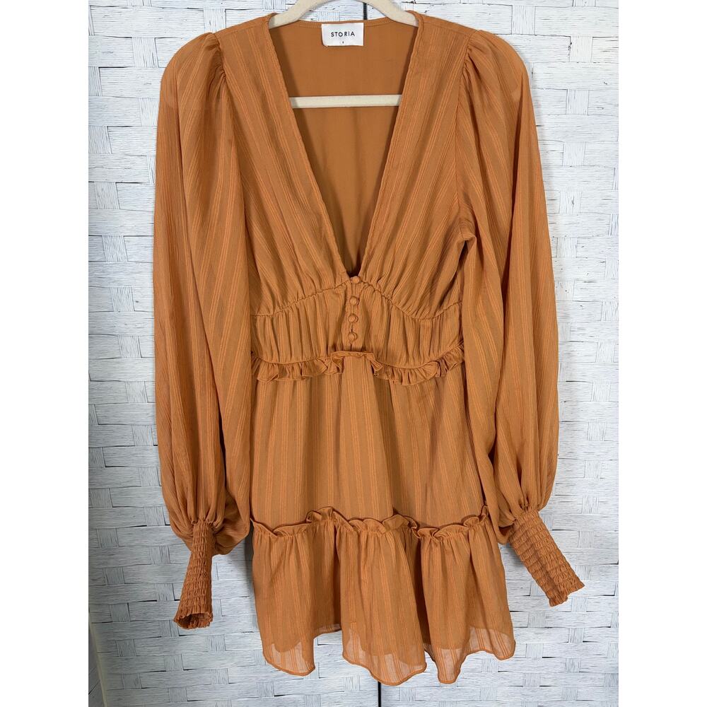 Storia Women’s dress mini sheer Bohemian hippie layered gathered festival 